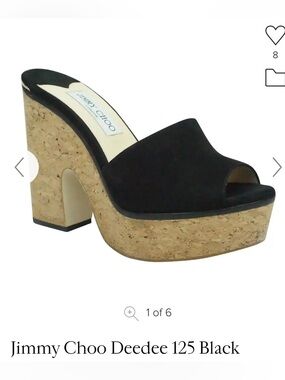 Jimmy Choo Black Suede Cork Platform Mule